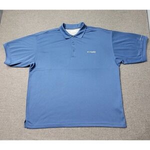 Columbia PFG Polo Shirt Mens XL Blue Omni-Shade Performance Fishing Golf Outdoor